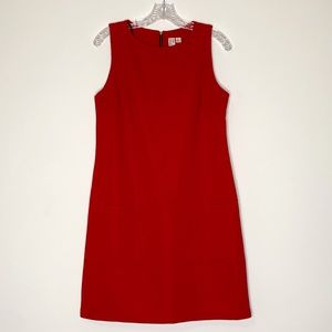 Emma and Michele Ribbed Sheath Midi Red Dress M
